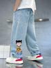 Jeans para niño Primavera 2025 Nuevo Infantil Guapo Grande Infantil Primavera y Otoño Suelto Combinable Moderno