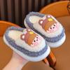 Bolsa infantil com pantufas de algodão para meninos outono e inverno interna casa antiderrapante fofa bebê pantufas felpudas para crianças e meninas