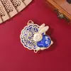 Dinastía Song Brocado Palacio Lunar Conejo de Jade Colgante Accesorios DIY Estilo Antiguo Hanfu Qipao Broche Retro Base para Colgante Venta al por Mayor