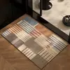 Alfombrilla de Piso para Baño, Alfombra Absorbente de Agua Antideslizante, Felpudo Resistente a la Suciedad para Inodoro, Felpudo de Estilo Retro Americano para Uso en Baño
