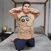 Pijama infantil masculino plus size para primavera e outono, manga longa extra grande, 100% algodão, roupa de casa estilosa para crianças maiores