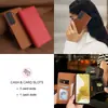 Funda tipo libro de cuero con tacto de piel Samsung S24/S23/S22 con tarjetero, soporte y cubierta protectora de negocios anticaída