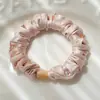 Goma para el pelo plisada de pedrería de alta gama, Cuerda para el pelo de lujo ligero, Banda de goma elástica y duradera, Accesorio para el pelo
