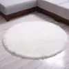 Alfombra Redonda Minimalista Moderna Alfombra para Silla de Ordenador Alfombra de Lana Artificial Felpudo Alfombra de Cesta Colgante Alfombra de Dormitorio Felpa Larga