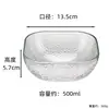 Nuevo Cuadrado Transparente Vidrio Postre Ensaladera para Uso en Casa, Plato de Fruta de Alta Estética para Sala de Estar, Plato de Fruta de Vidrio Glaciar Al por Mayor