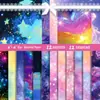 12 Hojas/Paquete Transfronterizo Nuevo Papel Brillante para Manualidades de Estrella Estilo Morado Ins de Amazon Papel de Fondo para Scrapbooking