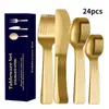 2026 Novo Estilo Transfronteiriço Elegante Talheres de Aço Inoxidável Conjunto de 24 Peças para Casa Hotel Cozinha Ocidental Faca de Bife Garfo Colher Conjunto