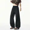 Calças Casuais Retas Soltas de Outono Emagrecedoras Funcionais para Exterior Bolsos Grandes Calças Foice Tendência Masculinas e Femininas Calças de Perna Larga