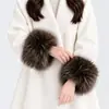 Puño de Piel Sintética de Mapache Chaqueta Acolchada Qipao Chaqueta de Algodón Fundas para Mangas Accesorios de Ropa a Juego Piel Sintética Muñequeras de Piel Puños