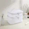 Nova Bolsa de Maquiagem de Malha com Grande Capacidade, Bolsa de Higiene Pessoal de Viagem Simples e Portátil, Bolsa de Armazenamento de Cosméticos Portátil de Camada Dupla