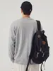 Camiseta de Manga Larga con Cuello Henley para Hombre Anyang 2026 Otoño Nueva Color Sólido Corte Holgado Pulóver Capa Base Camiseta Casual