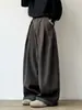 Pantalones Casuales de Pierna Ancha Sueltos Estilo Retro con Caída Japonesa para Hombres y Mujeres Otoño Invierno Rectos Versátiles de Lana Engrosados Largos de Moda