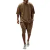 2025 Popular de Exportação Versão Grande Traje Esportivo Casual Solto Camiseta de Manga Curta Shorts Tendência Europeia e Americana Roupas Masculinas