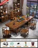 Juego Grande de Mesa de Té y Sillas de Madera Maciza, Una Mesa y Cinco Sillas, Mesa de Té de Estilo Chino Nuevo, Adecuado para Oficina o Uso en Casa, Estación para Preparar Té