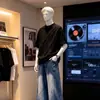 2026 Novo Estilo de Verão Masculino Design Irregular Desconstruído Plissado Camiseta de Manga Curta Top Masculino