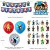 Decoração de Festa de Aniversário Tema Mundo Virtual Roblox Jogo de Caixa de Areia Bandeira Topper de Bolo Conjunto de Balões