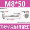 Tornillo Autorroscante Hexagonal Externo de Acero Inoxidable 304, Rosca Gruesa Media Rosca Tornillo para Madera, Tornillo Autorroscante Din571 Tornillo para Madera M6M12