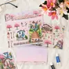 Série de Viagem Jardim de Flores Adesivos de Paisagem Adesivos Criativos para Decoração de Diário Adesivos de Material para Cena em Miniatura