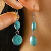 Colar Europeu e Americano com Costura Turquesa Brincos Retro de Coração Colar Conjunto de Joias Boêmio Joias Transfronteiriças