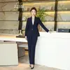 Traje traje mujer temperamento de moda entrevista funcionario vestimenta formal negro azul marino profesional ropa de trabajo de negocios senior