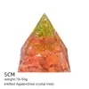 Pirâmide de Cristal Natural 5cm Estilo Europeu e Americano Decoração de Mesa para Casa e Escritório Ornamento de Pirâmide de Resina para Yoga Meditação