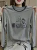 Camiseta de manga larga de dos piezas falsas para mujer, moderna y versátil, base de algodón puro, top blanco, nuevo atuendo de otoño 2026