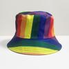 Chapéu de pescador de dupla face europeu e americano cross-border novo masculino primavera e verão cor arco-íris personalizado padrão estampado chapéu bacia