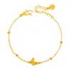 Pulsera Puzuo Color Fuerte que Conserva 24K Oro Brillante Mariposa Fugitiva Princesa Láser Nueva Chinoiserie Pulsera Fina Versátil Pulsera