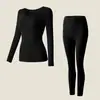 Camiseta interior ultrafina 37 grados ropa interior térmica calefacción muscular base piel belleza traje ropa de otoño sin costuras pantalones rojo grande