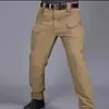 Calça Tática de Ponto Cruzada Multi-bolso Resistente ao Desgaste Roupa de Trabalho Calça Xadrez Tamanho Grande Masculina para Uso Externo