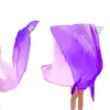 Abanico de Seda Largo y Grueso para Danza con Gradiente Extendido de Doble Cara de Blanco a Morado Estilo Chino Danza Folclórica Danza Clásica Danza Cuadrada