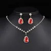 Colar de Gota d'Água com Zircônia Fashion Luxo Leve Temperamento de Alto Padrão Corrente para Clavícula Colar Exquisito de Luxo Leve Brinco Atacado
