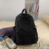 Mochila de Veludo Cor Sólida Nova 2025 Mochila Casual para Menina Design Simples Leve Mochila de Veludo para Casal
