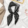 Bufanda de seda estilo coreano ins, cinta, bufanda decorativa versátil para mujer, corbata, bolsa, pelo, bufanda larga de doble cara, bufanda