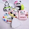 Panda de Dibujo Animado Pizarra Mochila Escolar Pegamento de Crema DIY Pasador Diadema Funda para Teléfono Móvil Flor para Zapatos Imán para Refrigerador Accesorios de Resina