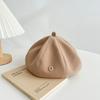 Boina de lana para mujer otoño e invierno estilo coreano combinable japonés británico letra B metálica sombrero de pintor Beilei sombrero octogonal