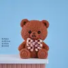 Decoración de accesorio de figura de animal de oso lindo y creativo de paisaje en miniatura de dibujos animados, adorno de resina para escritorio de oficina