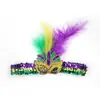 Festa de Máscaras Carnaval Novo Tiara de Paetês Acessórios de Cabelo Pena Tiara Fabricante Atacado