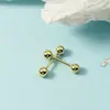 Brincos de Tarraxa em Formato de Feijão Estilo Coreano Versáteis Parafusados Bolas Redondas Para Cartilagem da Orelha Brincos Personalizados Para Lóbulo da Orelha Moda Simples Unissex