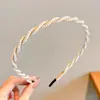 Diadema Fina Dulce de Perlas Coreana para Mujer, Simple y Versátil, Diadema Antideslizante de Celebridad de Internet para Salir, Diadema Estilo Super Hada