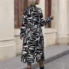 Estación Independiente de Amazon Exportación 2023 Otoño Nuevo Moda Europea y Americana Vestido Cruzado de Manga Larga con Solapa para Mujer