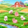 Micro-Paisagem Porquinho Fofo Luminoso Cheio Fofo Boneca Decoração DIY Acessórios Mini Enfeites de Mesa