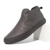 Zapatos de Cuero para Hombre Otoño e Invierno 2025 Zapatillas Versátiles Ligeras Slip-On Cómodos de Caña Alta Suela Blanda Zapatos de Conducción de Cuero para Hombre