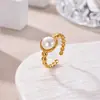 Anillo Nuevo Creativo de Acero Inoxidable, Simple y Moderno, Chapado en Oro de 18 Quilates, Anillo Abierto para Mujer, Joyería de Playa de Verano