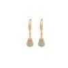 Un Ciervo Plata S925 Plata Esterlina Chapado en Oro Jade de Agua Azul Estilo Nacional Retro Folu Calabaza Arete Gancho de Plata Elegante de Lujo Ligero