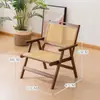 Cadeira Dobrável de Lazer Dobrável Cadeira Doméstica Pessoa Preguiçosa Reclinável Cadeira com Encosto para Varanda Madeira Nanmu Bambu Exterior Portátil Camping