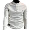 Polo de manga larga con bloques de color, estilo Hong Kong, marca de moda 2024, para hombre, con letras bordadas, estilo americano, retro, holgado, con media cremallera
