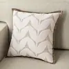 Almofada Jacquard de Veludo Estilo Vintage Cremoso para Sofá Sala de Estar Almofada de Costas Luxo Leve Retro Travesseiro de Cabeceira Pousada Folhas