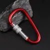 Aleación de aluminio No.. 7 Mosquetones en Forma de D con Cierre, Mosquetón Multiusos, Hebilla de Seguridad para Mochila, Clip Multifuncional para Botella de Agua de Exterior