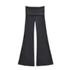 Calça Casual Flare Cropped Estilo Spicy Girl Feminina 2026 Verão Novo Cor Sólida Cintura Alta Emagrecedora Bodycon Roupas de Yoga Esportivas